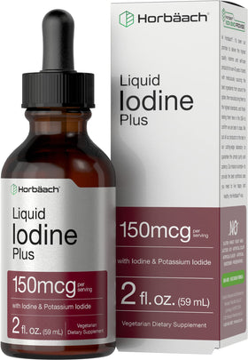 Gouttes de liquide d'iode Horbäach 150 mcg 60 ml vue avant