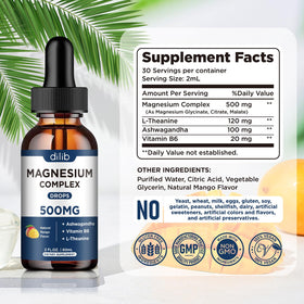 Gouttes de magnésium glycinate dilib 500mg en gros plan