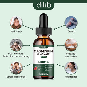 Gouttes de magnésium glycinate dilib avec des ingrédients naturels