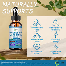 Gouttes de magnésium glycinate JINGYAT 400mg - format liquide