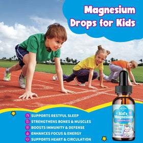 Gouttes de magnésium glycinate ReviNutra pour enfants avec goût de raisin