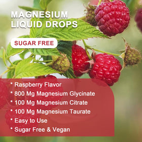 Gouttes de magnésium glycinate WOGORGT avec fruits frais en arrière-plan