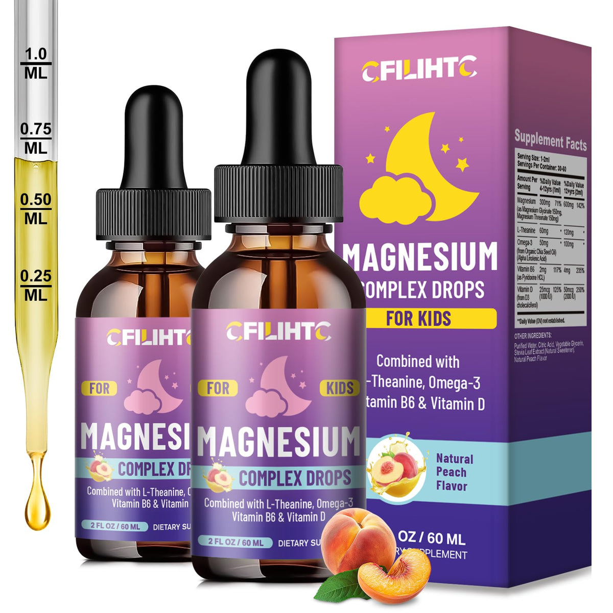 Gouttes de magnésium liquide CFILIHTC 120 ml vue de face
