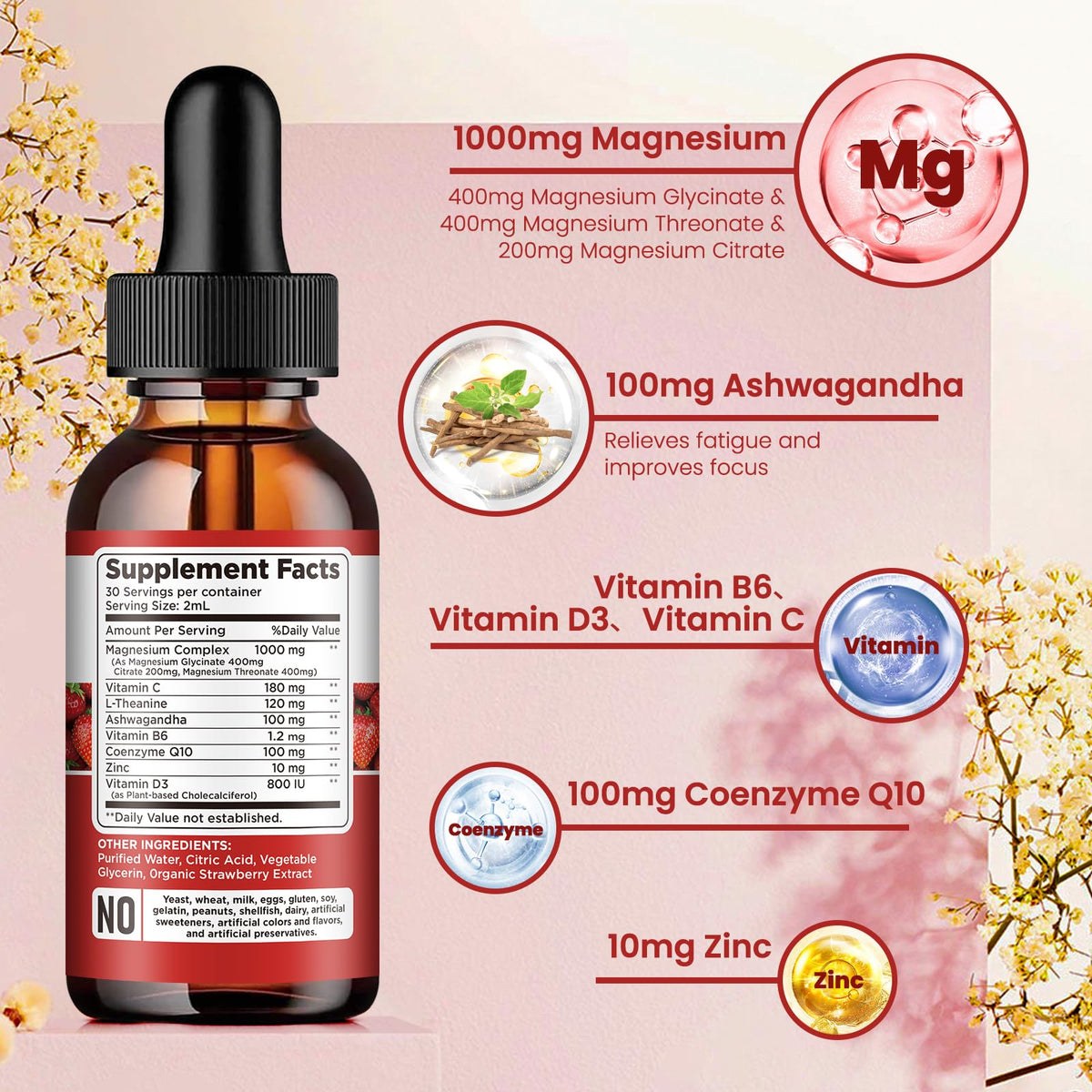 Gouttes de magnésium liquide dilib avec dosage de 2 ml