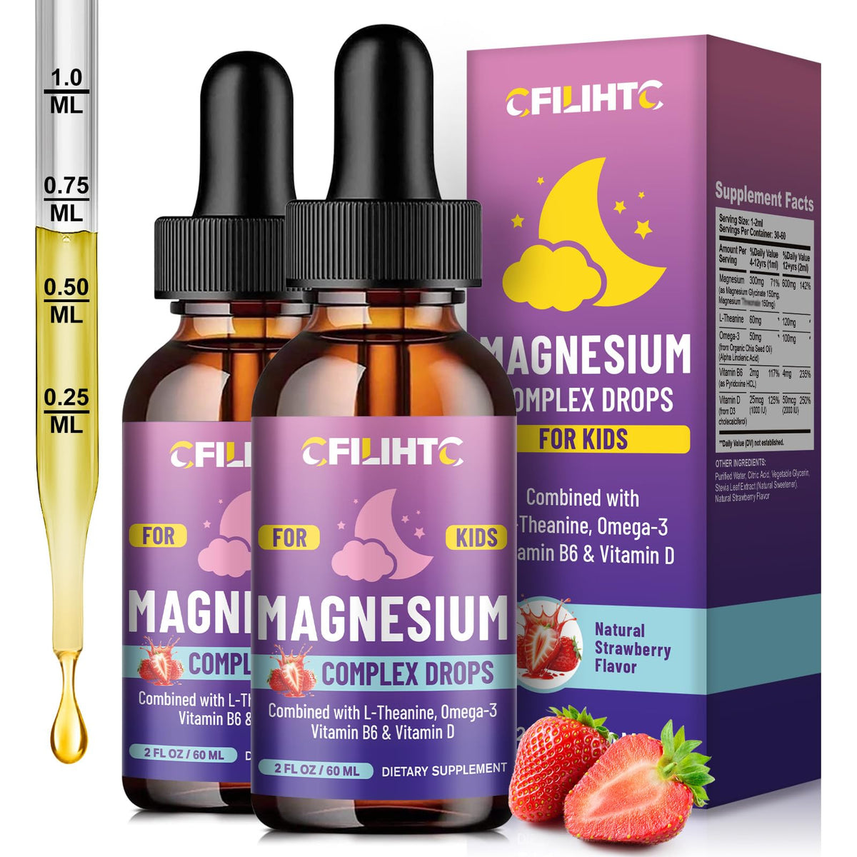 Gouttes de magnésium liquides CFILIHTC 120 ml vue de face
