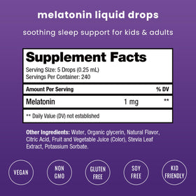 Gouttes de mélatonine NutraChamps avec compte-gouttes