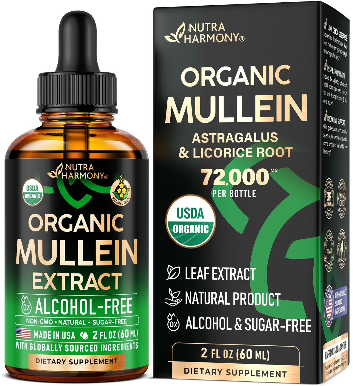 Gouttes de Molène Bio NUTRAHARMONY bouteille vue de face