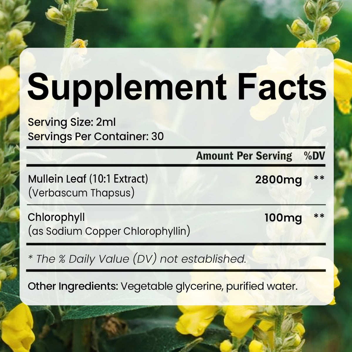 Gouttes de molène Nutrapure dans une main