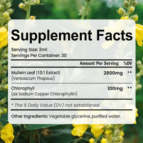 Gouttes de molène Nutrapure dans une main