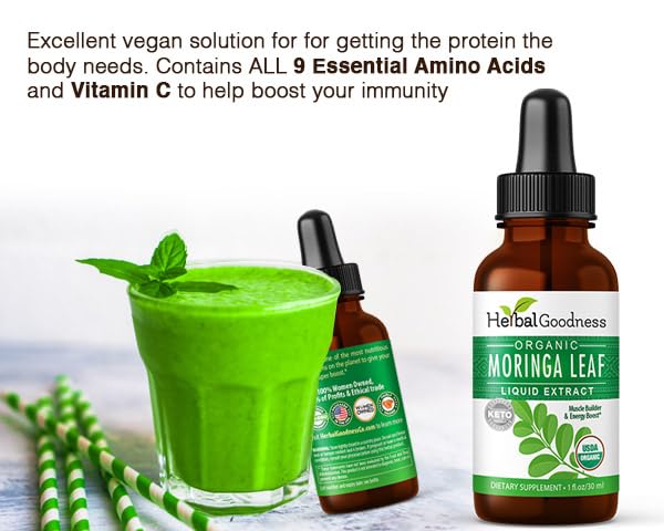 Gouttes de Moringa Herbal Papaya sur un fond naturel