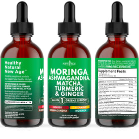 Gouttes de Moringa NEW AGE avec un fond naturel