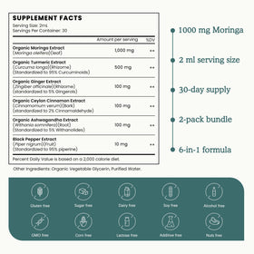 Gouttes de moringa PAYAOCZ versées dans une cuillère