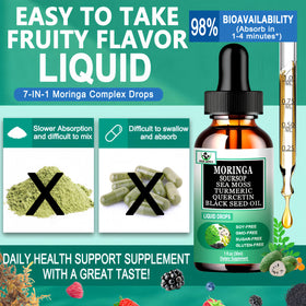 Gouttes de Moringa Vita letuo avec fruits et légumes
