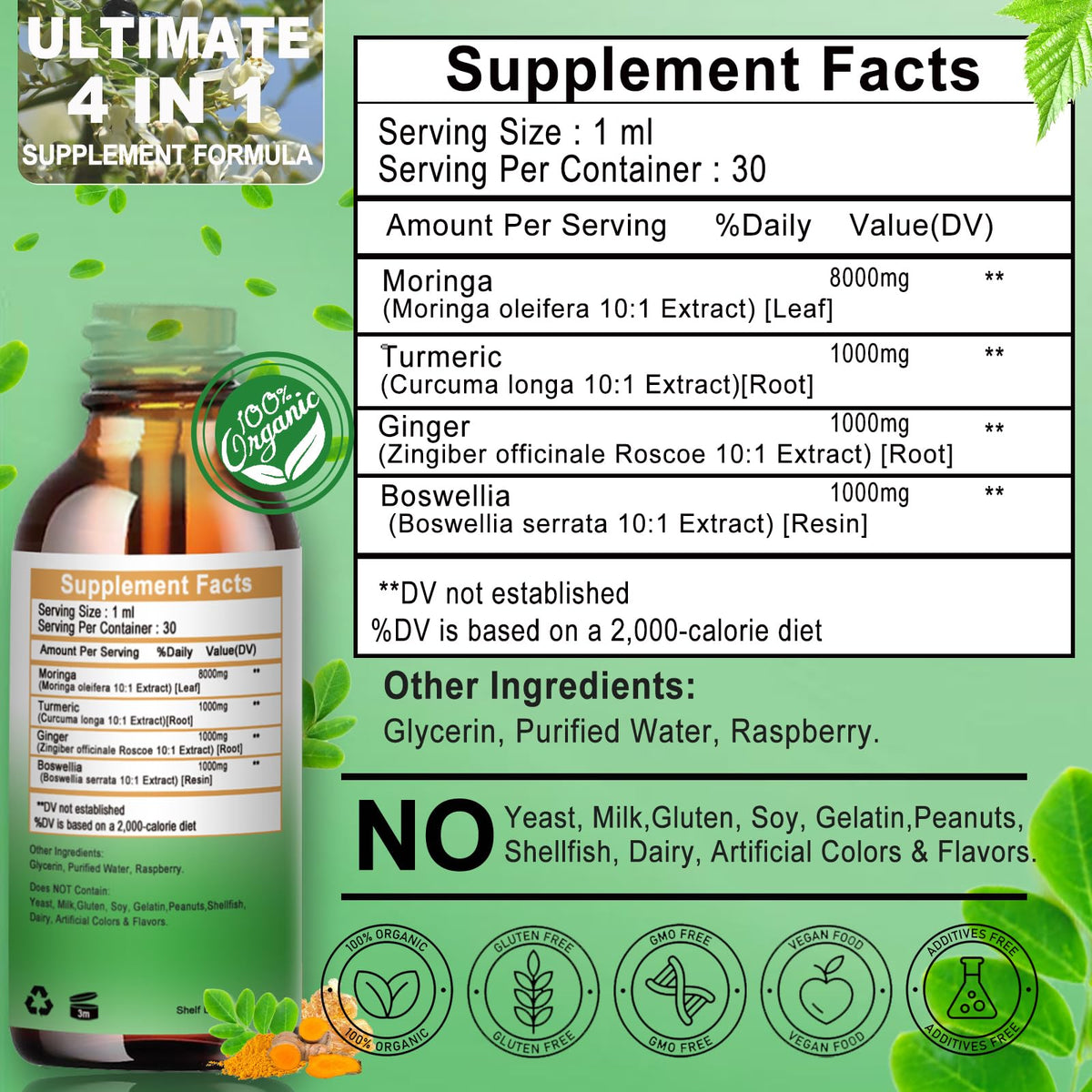 Gouttes de Moringa Vita letuo en utilisation
