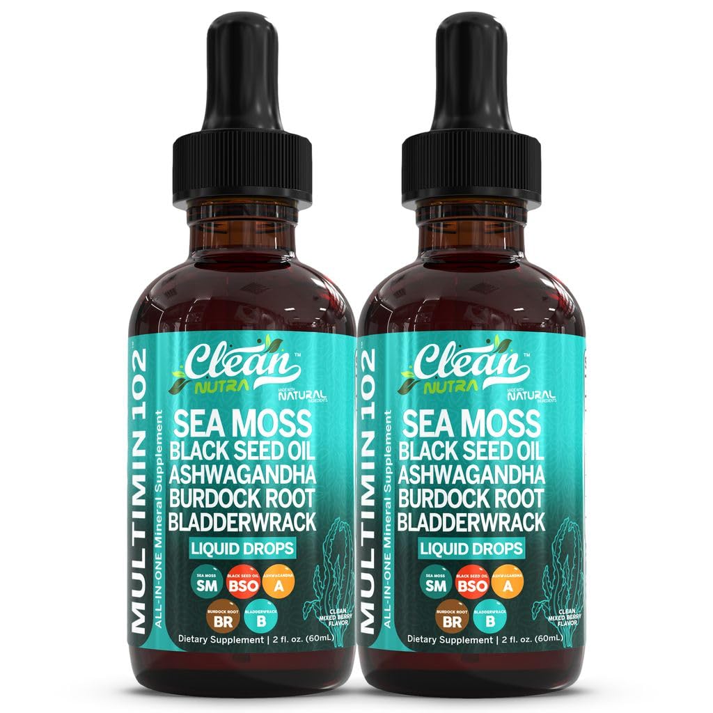 Gouttes de Mousse de Mer Clean Nutraceuticals 272g devant un fond neutre