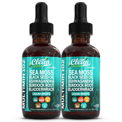 Gouttes de Mousse de Mer Clean Nutraceuticals 272g devant un fond neutre