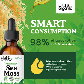 Gouttes de mousse de mer Wild & Organic sur un fond naturel