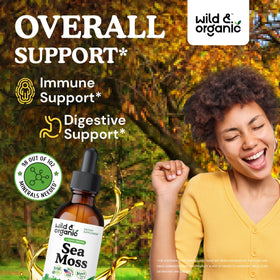Gouttes de mousse de mer Wild & Organic versées dans une cuillère