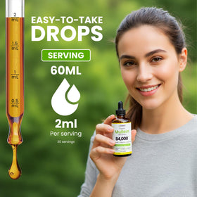 Gouttes de Mullein avec verre d'eau