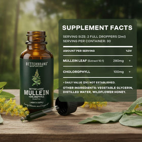 Gouttes de Mullein Betterbrand 431g dans une main