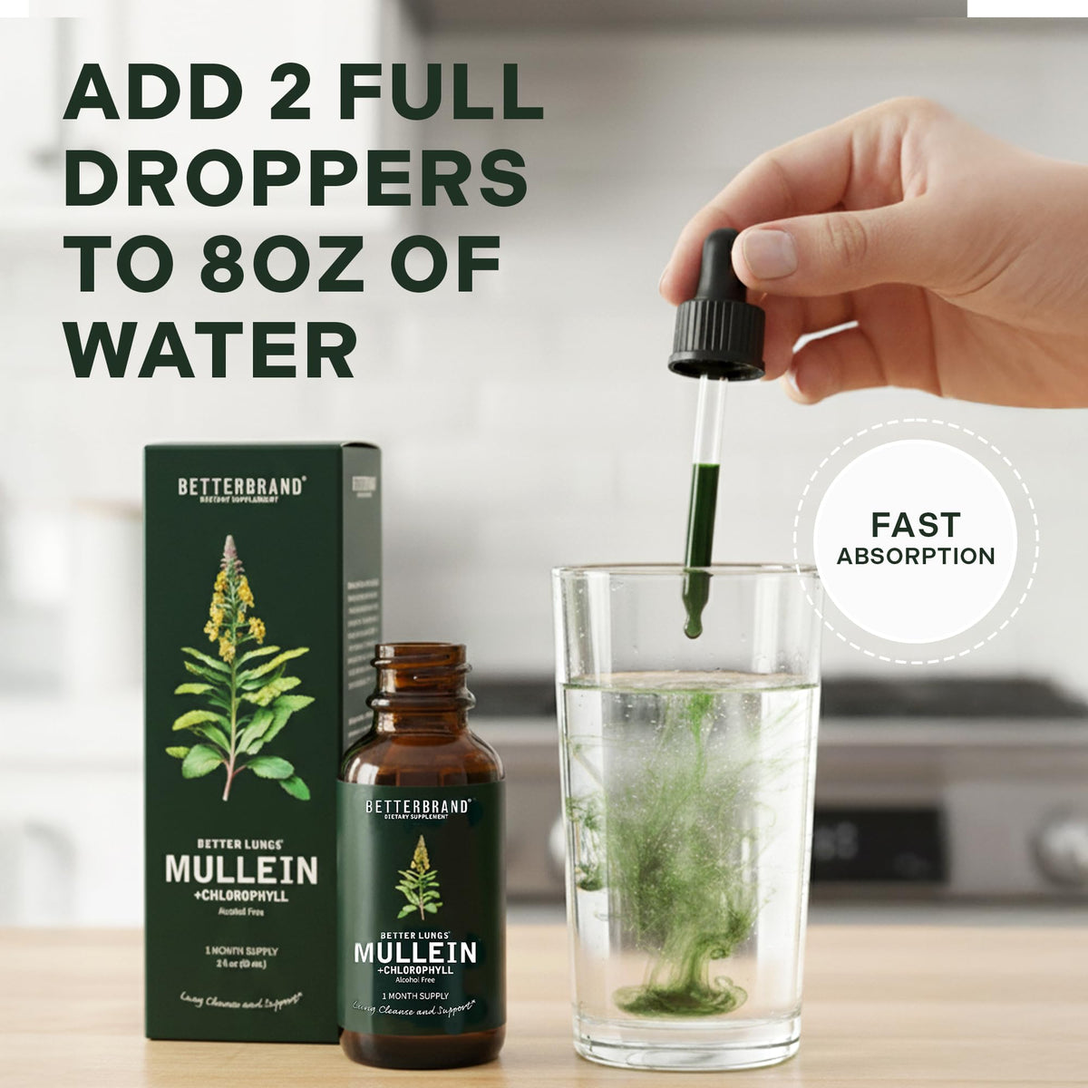 Gouttes de Mullein Betterbrand 431g en usage quotidien