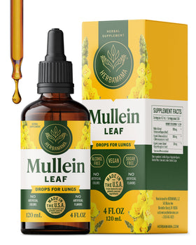 Gouttes de Mullein HERBAMAMA en bouteille avec étiquette