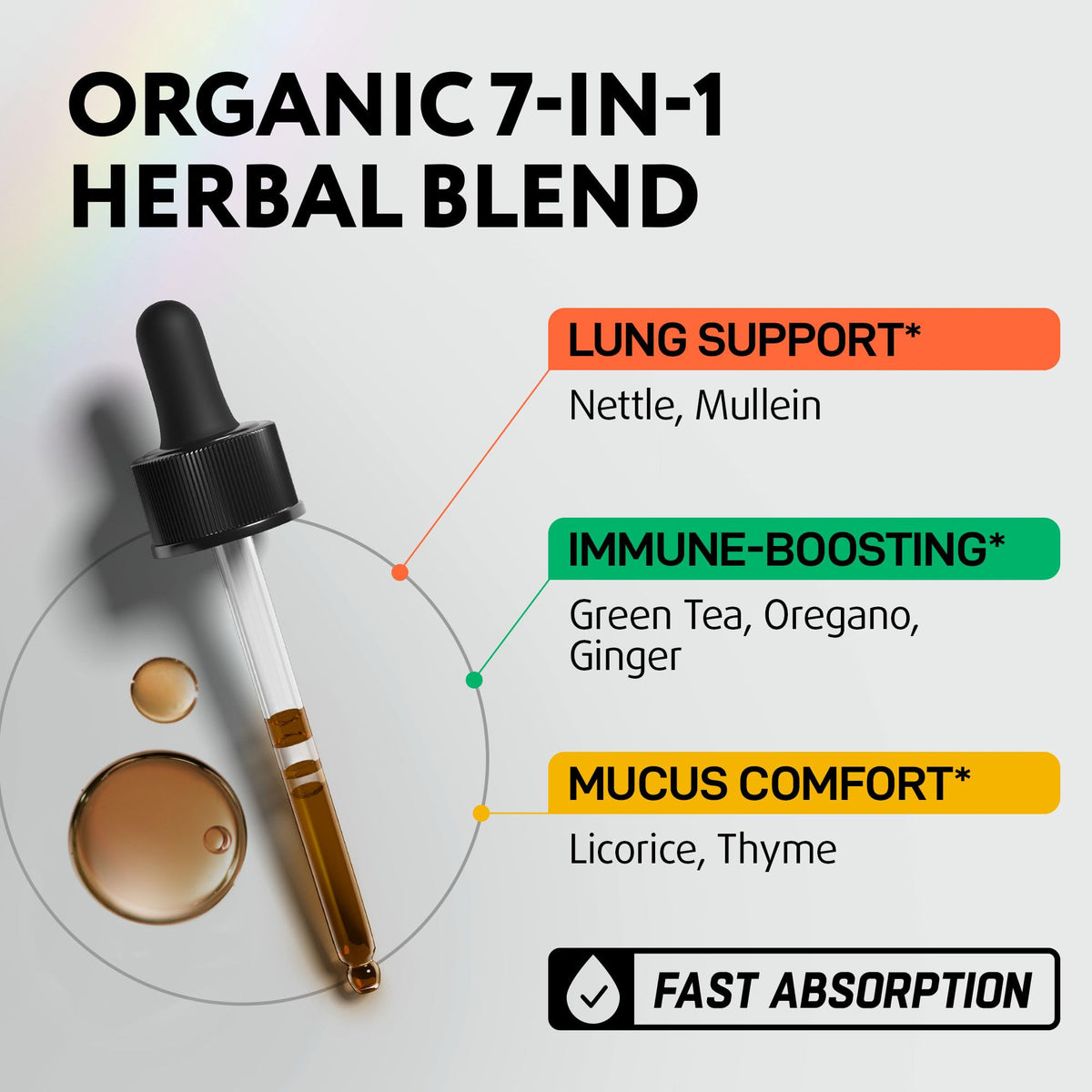 Gouttes de Mullein IQ BIOLOGY sur fond blanc
