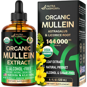 Gouttes de Mullein NUTRAHARMONY 120 ml avec étiquette bio