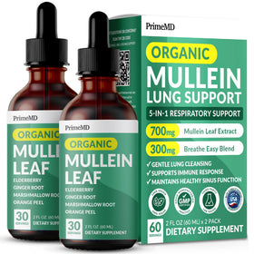 Gouttes de Mullein PrimeMD 5-en-1 flacon avant avec étiquette