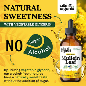 Gouttes de mullein Wild & Organic avec une cuillère doseuse
