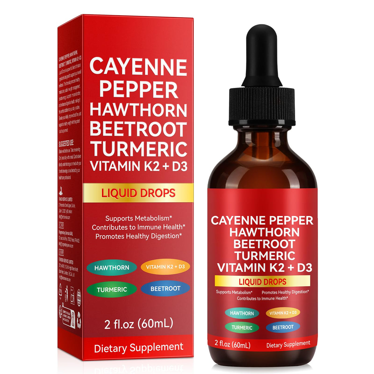 Gouttes de piment de cayenne REVIGLAM sur un comptoir de cuisine