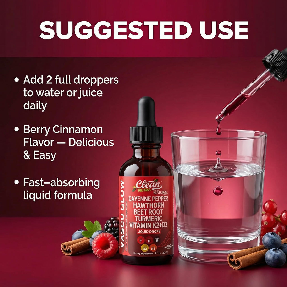 Gouttes de poivre de cayenne avec autres produits de santé