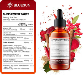 Gouttes de poivre de cayenne Bluesun versées dans une cuillère