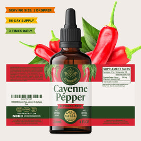 Gouttes de poivre de cayenne HERBAMAMA avec d'autres compléments alimentaires