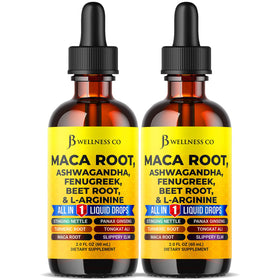 Gouttes de racine de maca 118 ml avec étiquette visible