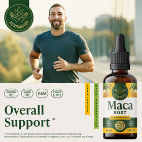 Gouttes de racine de Maca HERBAMAMA, compte-gouttes ouvert
