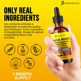 Gouttes de racine de maca JB Wellness Co avec dosage en pipette