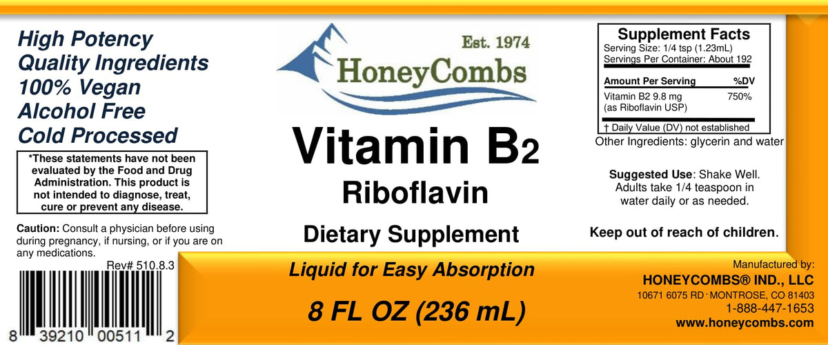 Gouttes de riboflavine HoneyCombs avec compte-gouttes