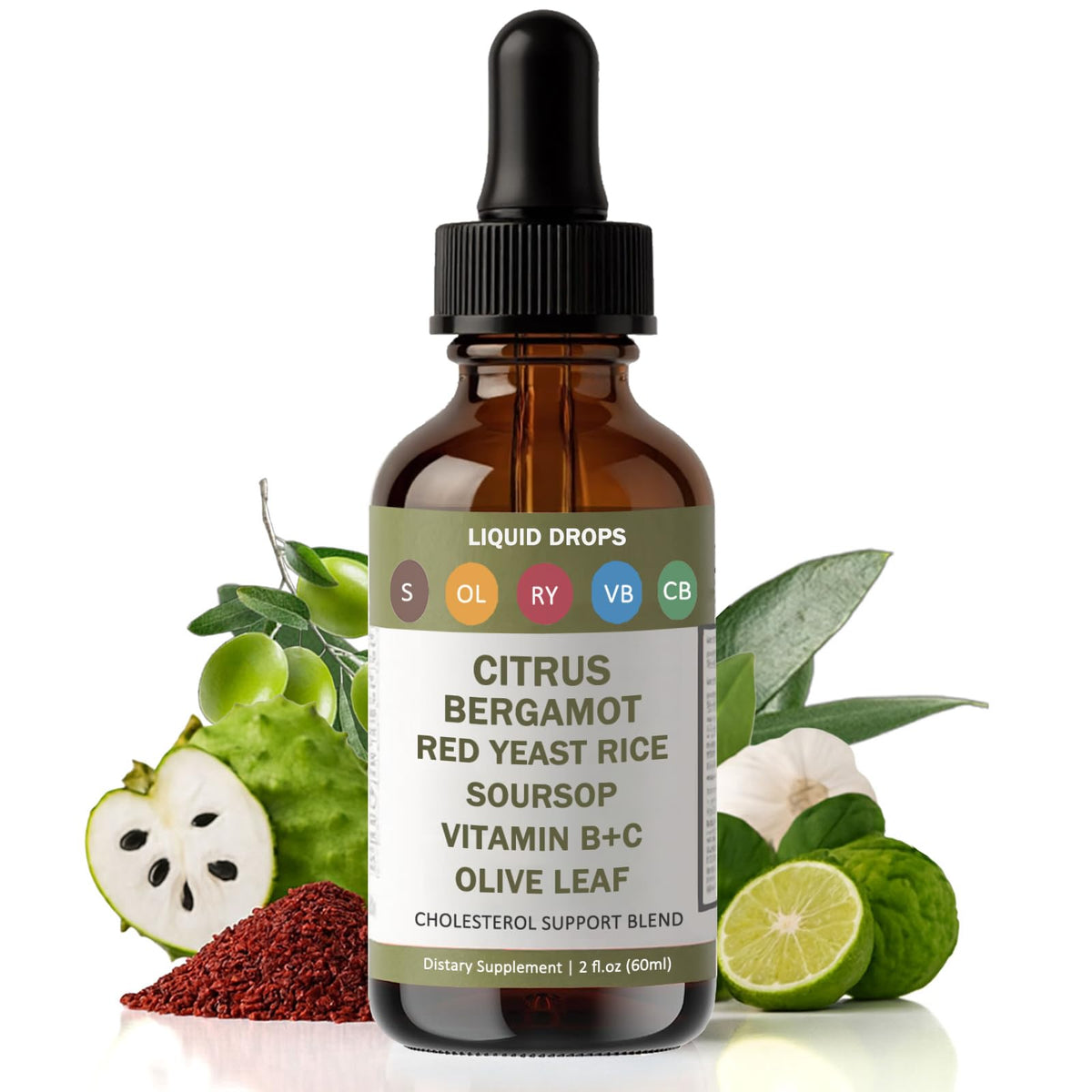 Gouttes de riz rouge JINMAO flacon de 60 ml avec étiquette