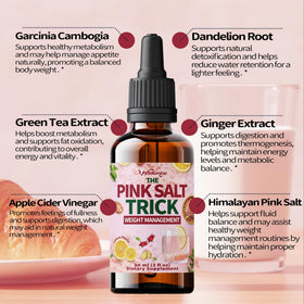 Gouttes de Sel Rose Vitalumina au Citron 60 mL bouteille vue de côté