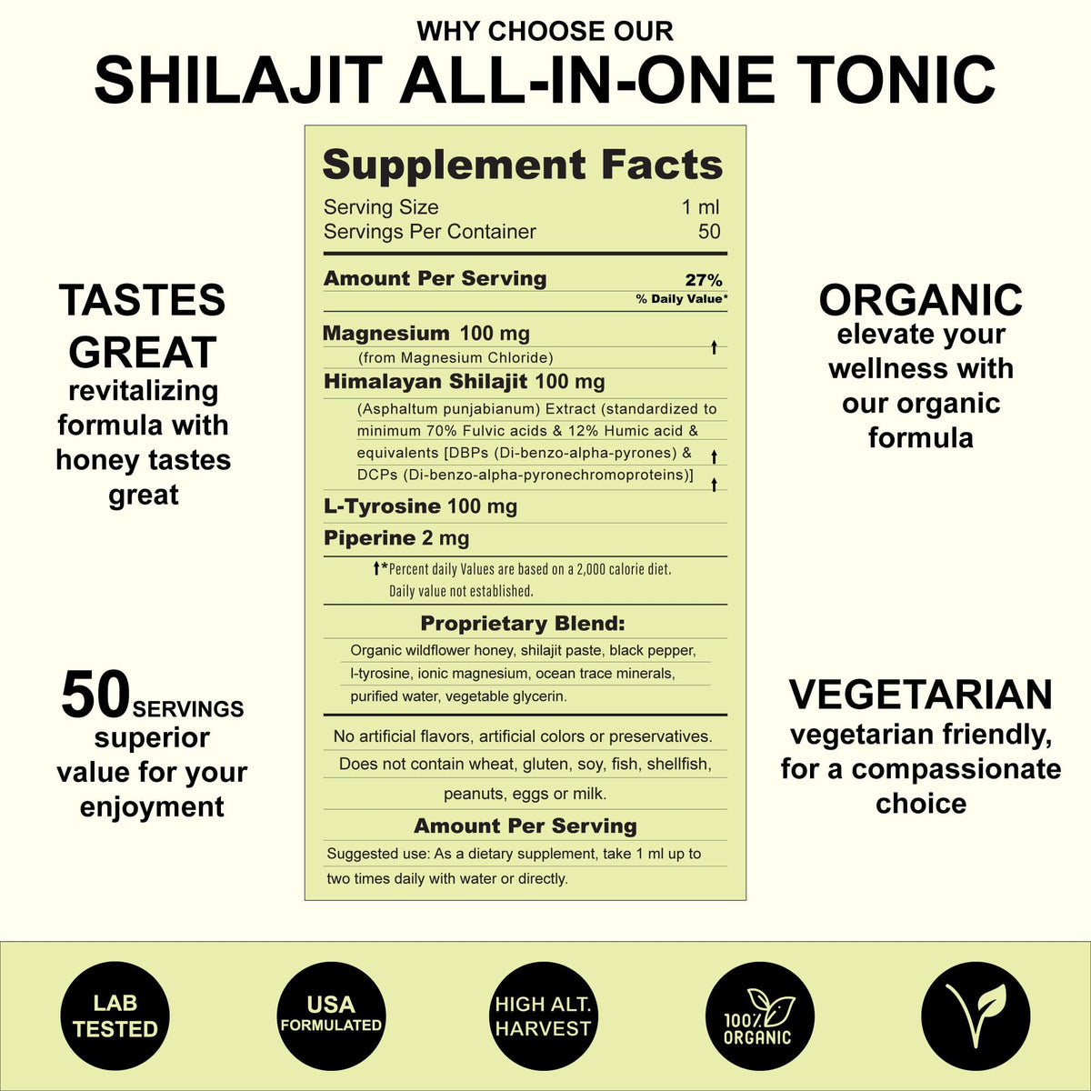 Gouttes de Shilajit HONEY MOON sur un plateau en bois