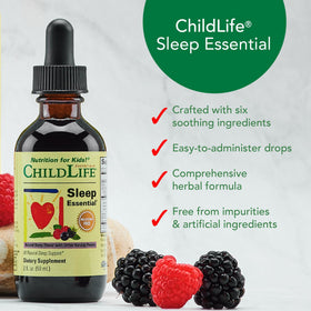 Gouttes de Sommeil CHILDLIFE ESSENTIALS avec un fond de nuit étoilée