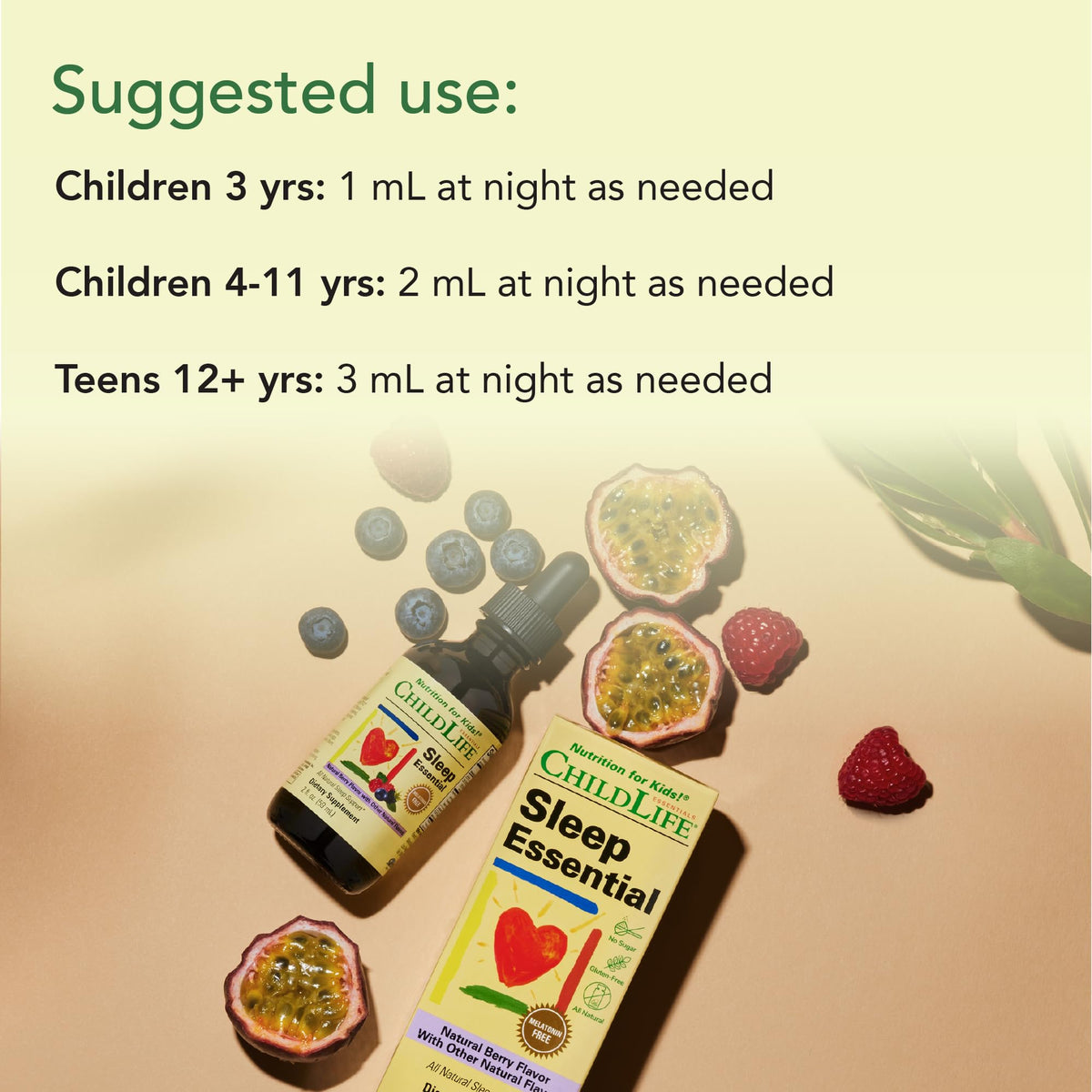 Gouttes de Sommeil CHILDLIFE ESSENTIALS et une notice d'utilisation