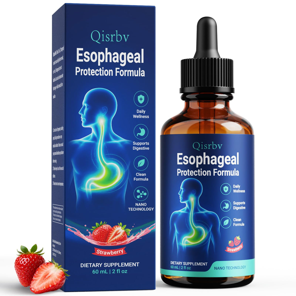 Gouttes de Soulagement Œsophagien Qisrbv Fraise 145g vue avant