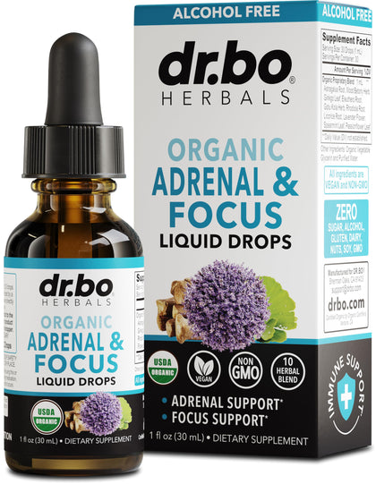 Gouttes de soutien adrenal DR. BO 30ml avec étiquette visible