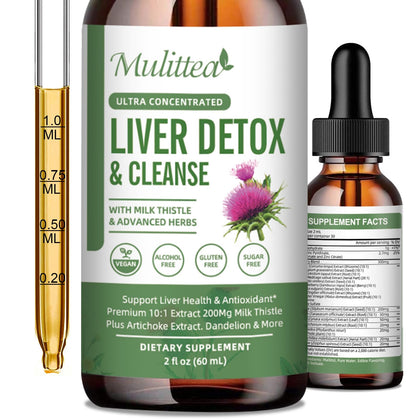 Gouttes de soutien hépatique Mulittea 60ml vue de face
