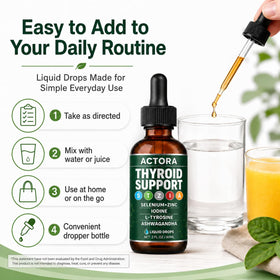 Gouttes de soutien thyroïdien actora 2 fl oz avec verre d'eau