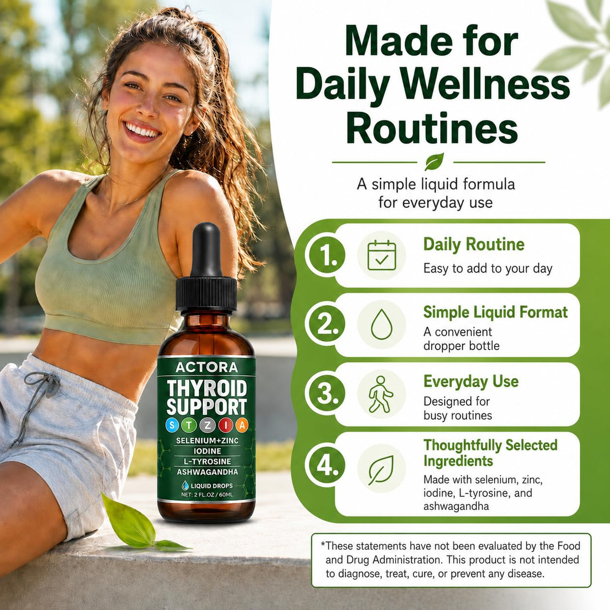 Gouttes de soutien thyroïdien actora 2 fl oz flacon ouvert