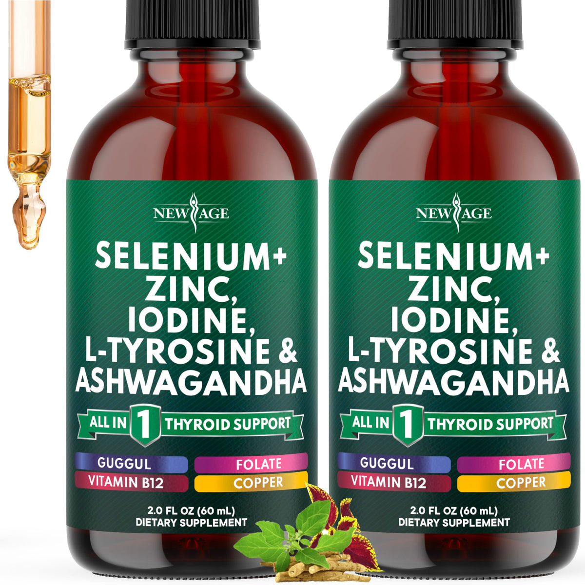 Gouttes de soutien thyroïdien NEW AGE 4 oz devant