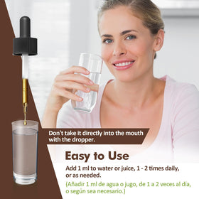 Gouttes de soutien thyroïdien Nurbetoxa avec verre d'eau